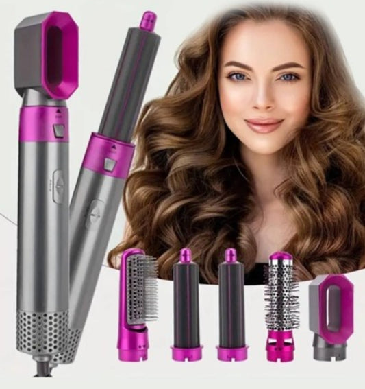 5 In 1 Hot Air Hair Dryer And Curler Tool Set